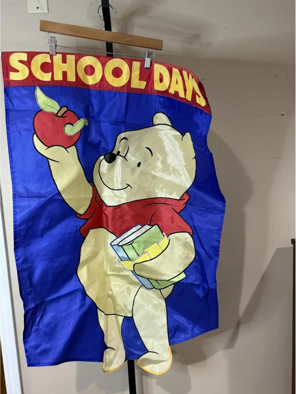 Vintage Winnie the Pooh School Days Decorative Flag